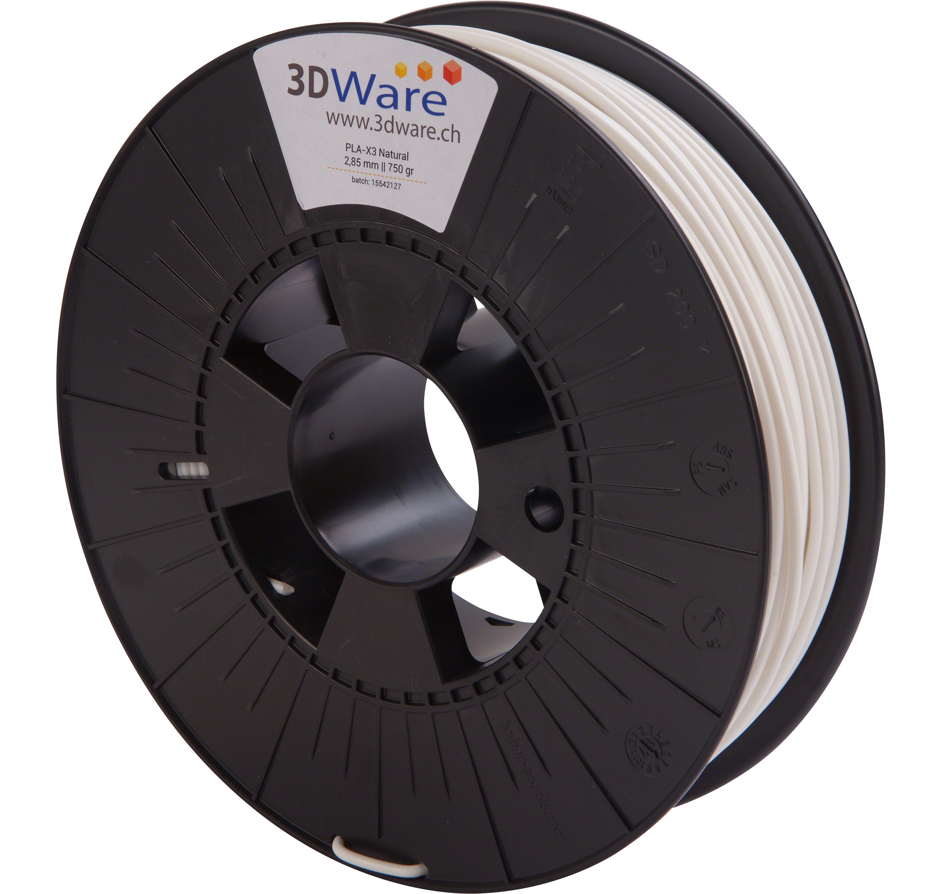 Dutch Filament PLA X3 Natur 3mm M01123116.075 3DWare Shop Schweiz